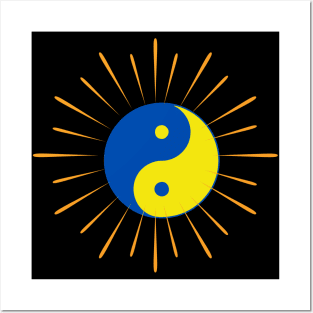 Blue and Yellow Universe in the Yin Yang Posters and Art